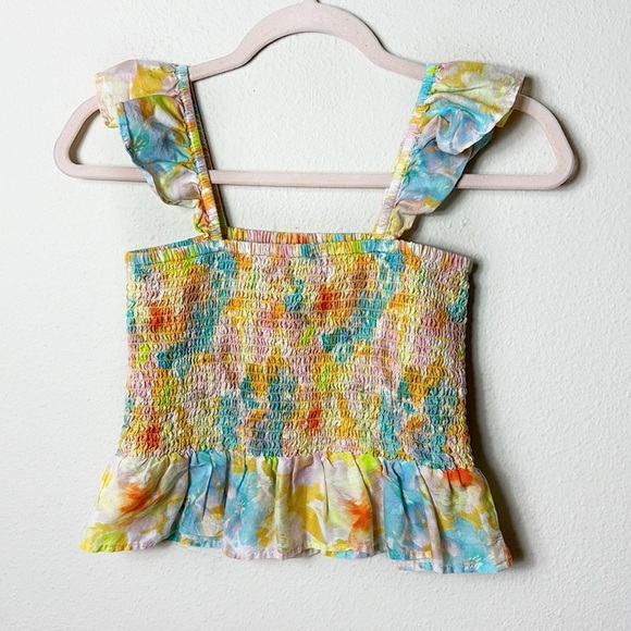 Roller Rabbit Sandrio Dove smocked riffle top sz XS - Picture 4 of 8